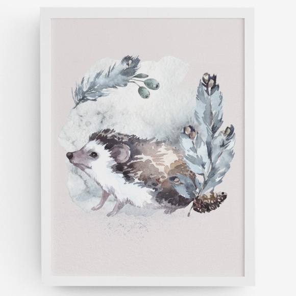Watercolor Hedgehog Wall Art Print Poster Unframed - Picture 14 of 17